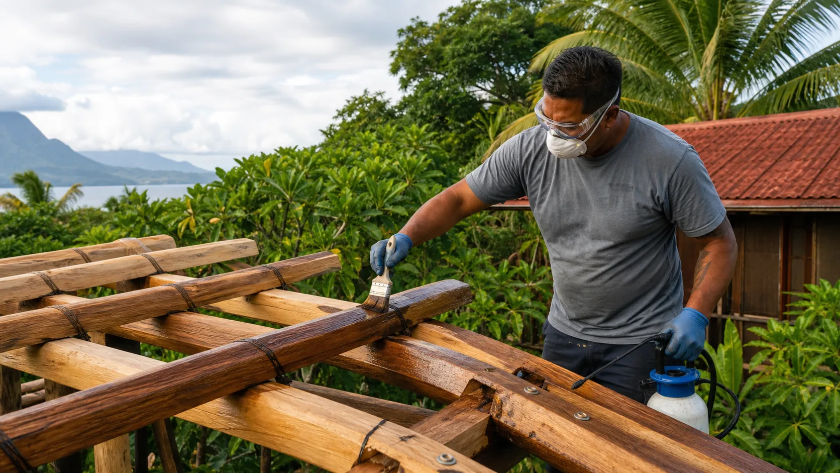 Illustration du service Traitement de toiture en bois à Tahiti
